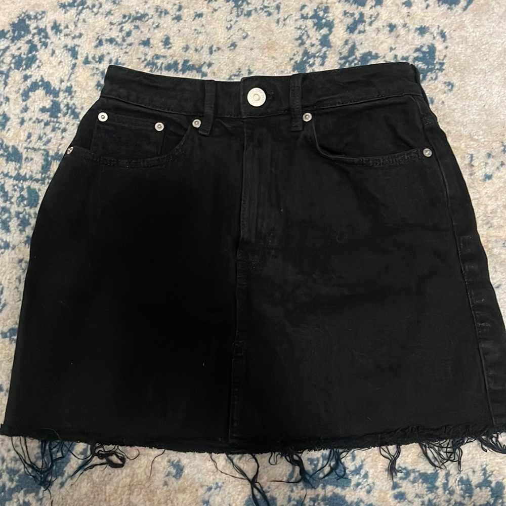 Zara black denim skirt